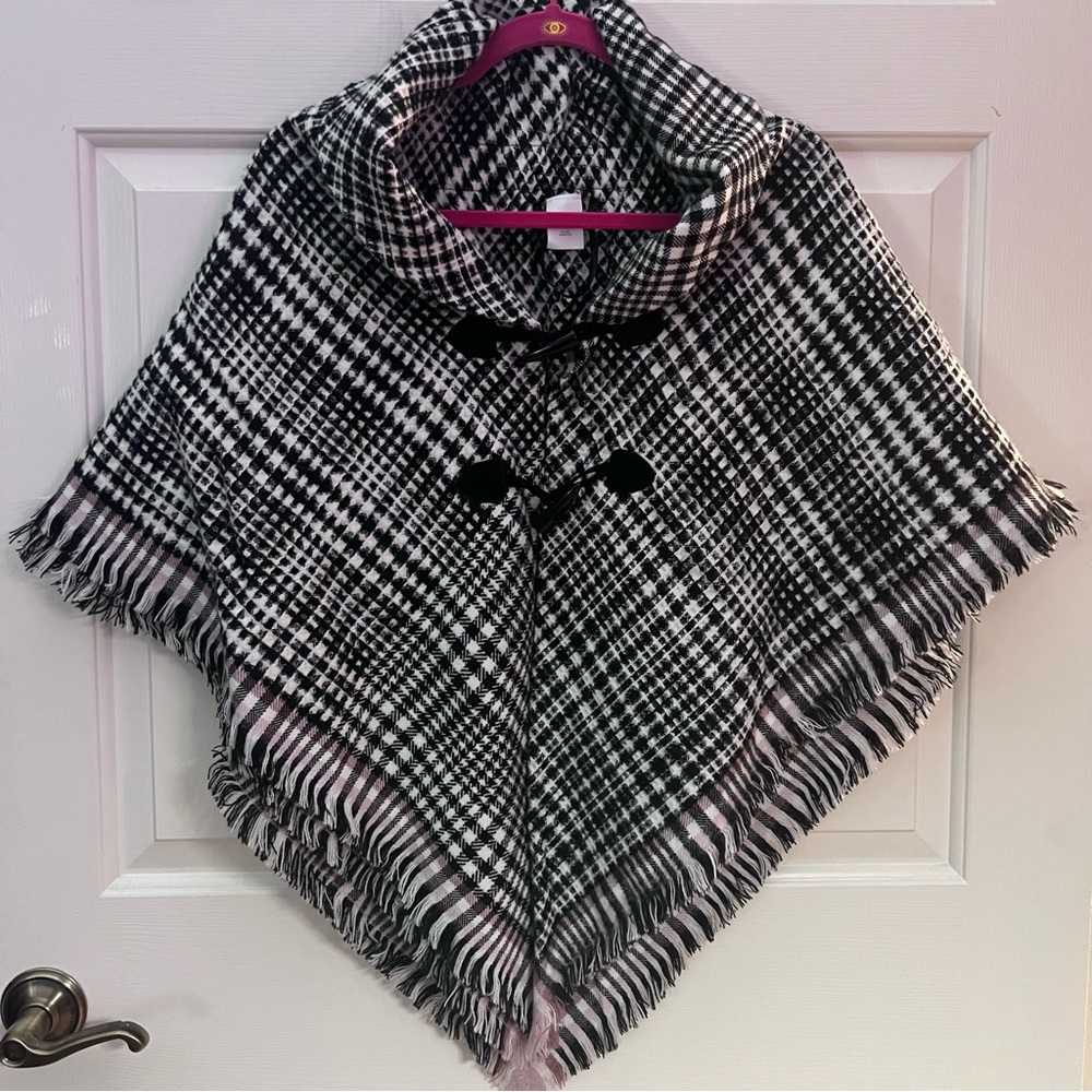 Christopher and Banks plaid poncho